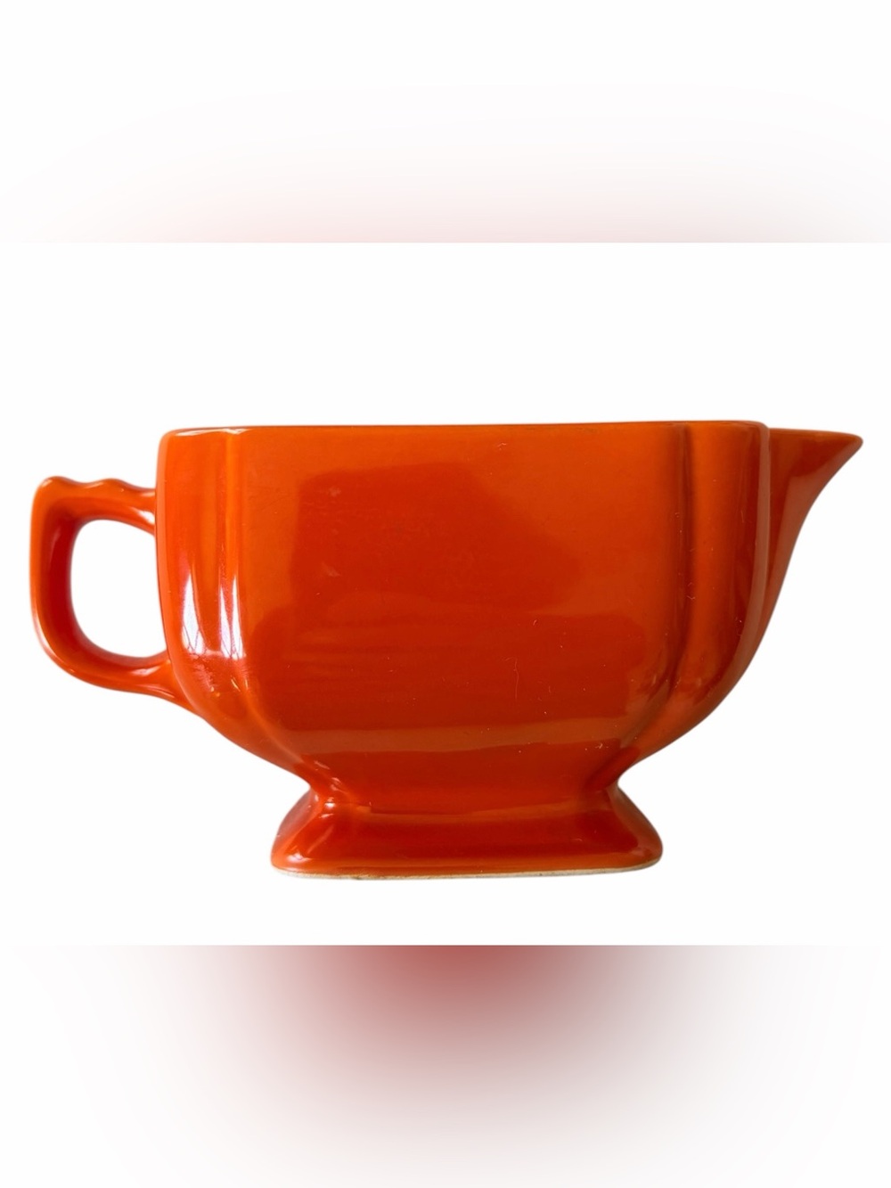 VTG Fiesta Homer Laughlin 1940s Riviera Creamer 6" Art Deco Orange